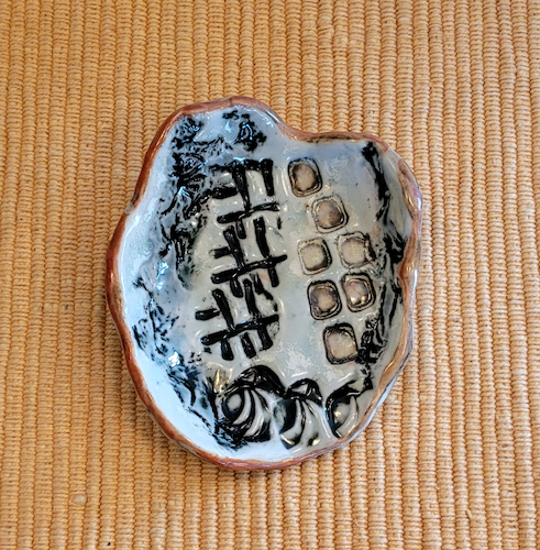 Click to view detail for SL-591 Spoon Rest, Porcelain Abstract $16